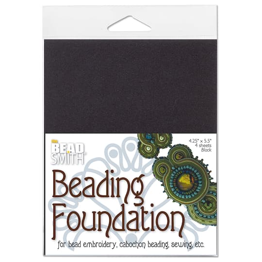 The Beadsmith&#xAE; 4&#x27;&#x27; x 5.5&#x27;&#x27; Black Beading Foundation, 4ct.